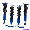 サスペンション コイルオーバーサスペンションローワーキット青の三菱エクリプス95-99ギャラント94-98 Coilover Suspension Lower Kits BLUE for Mitsubishi Eclipse 95-99 Galant 94-98