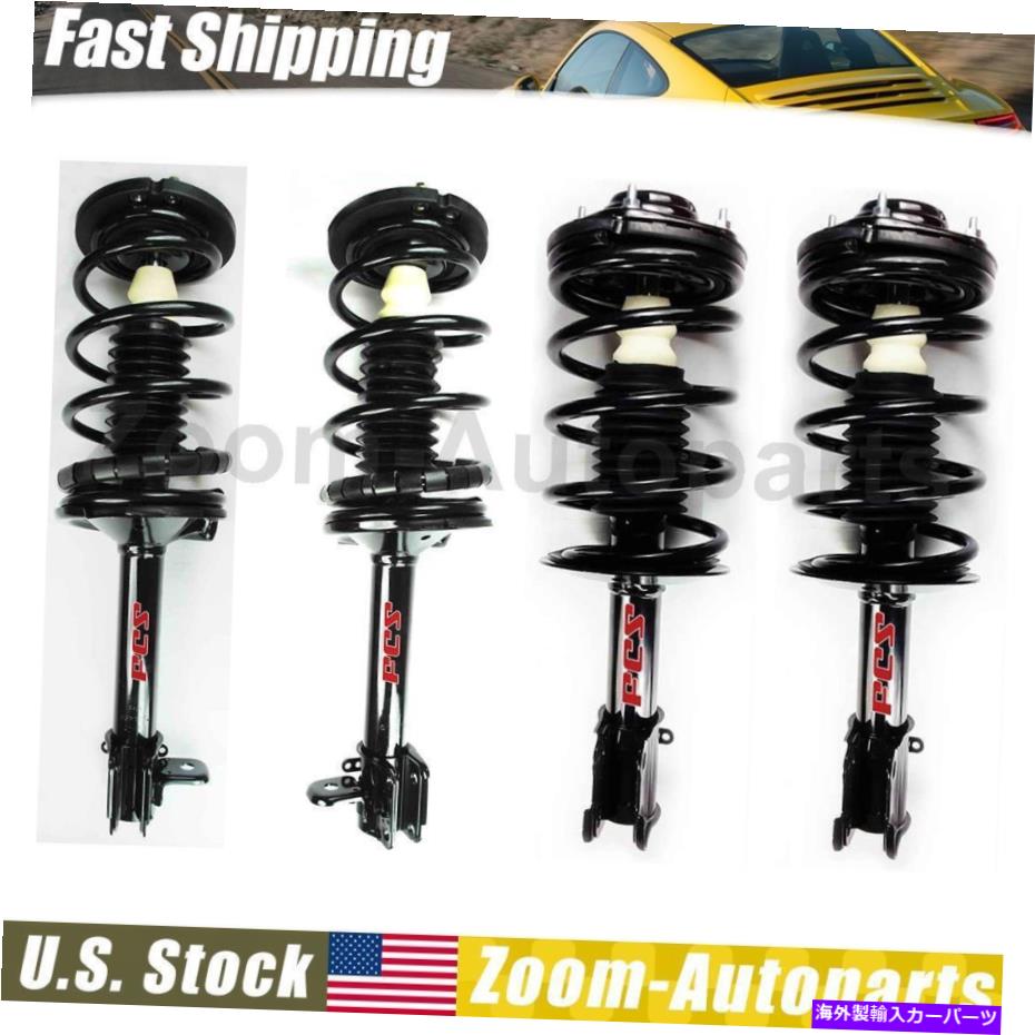 サスペンション フロントリアコンプリートストラット＆コイルスプリングセット4フィット2000-2005ダッジネオン Front Rear Complete Strut & Coil Spring Set of 4 Fits 2000-2005 Dodge Neon