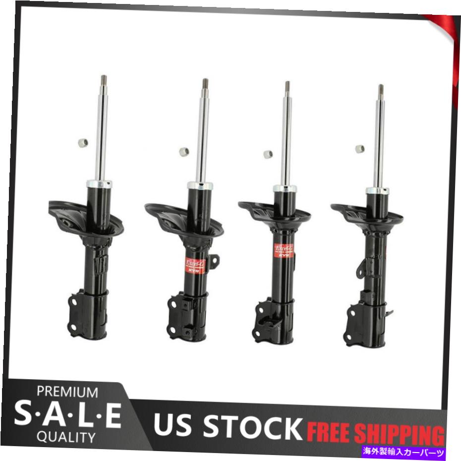 サスペンション フィット03-08ヒュンダイティブロンKYBサスペンフロント＆リアストラットのペア Fits 03-08 Hyundai Tiburon KYB Suspension Pair of Front & Rear Struts