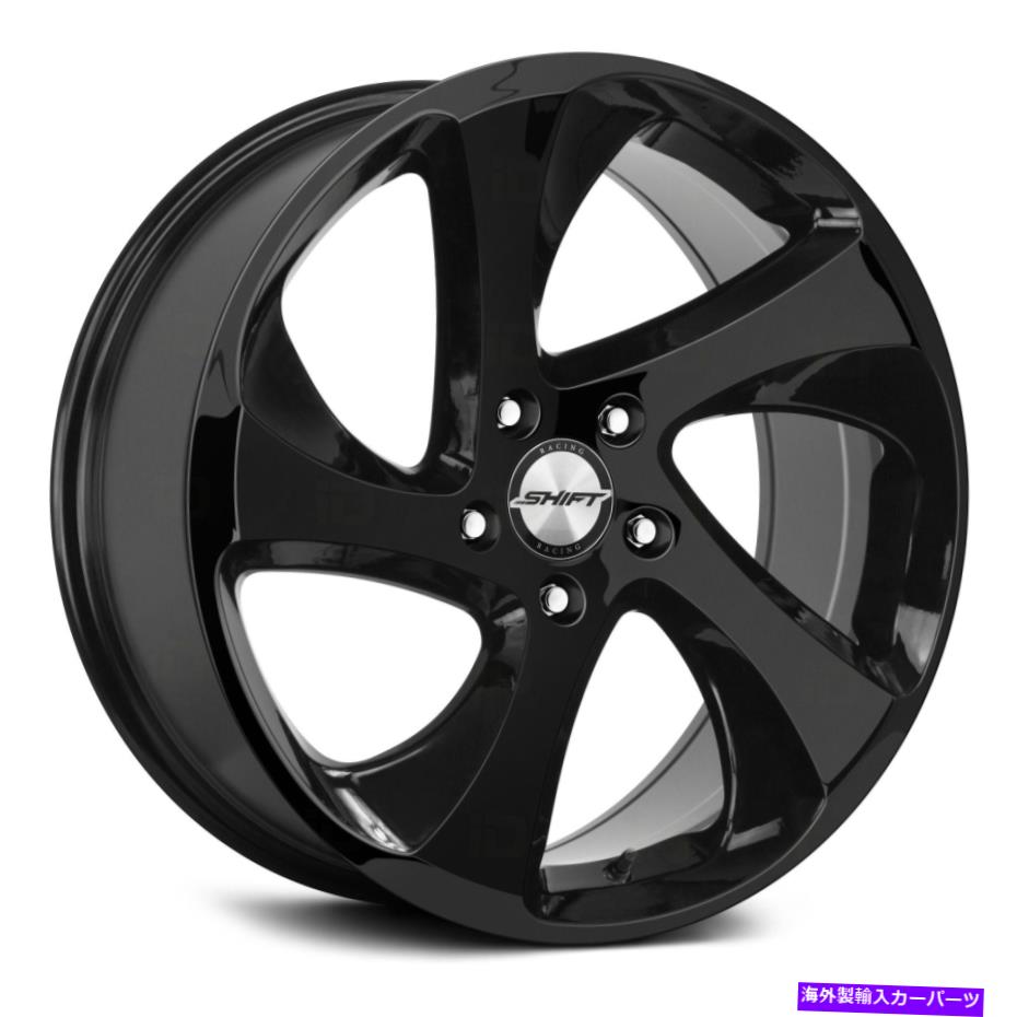ホイール　4本セット シフトストラットホイール17x8（35、5x114.3、73.1）4のブラックリムセット Shift..