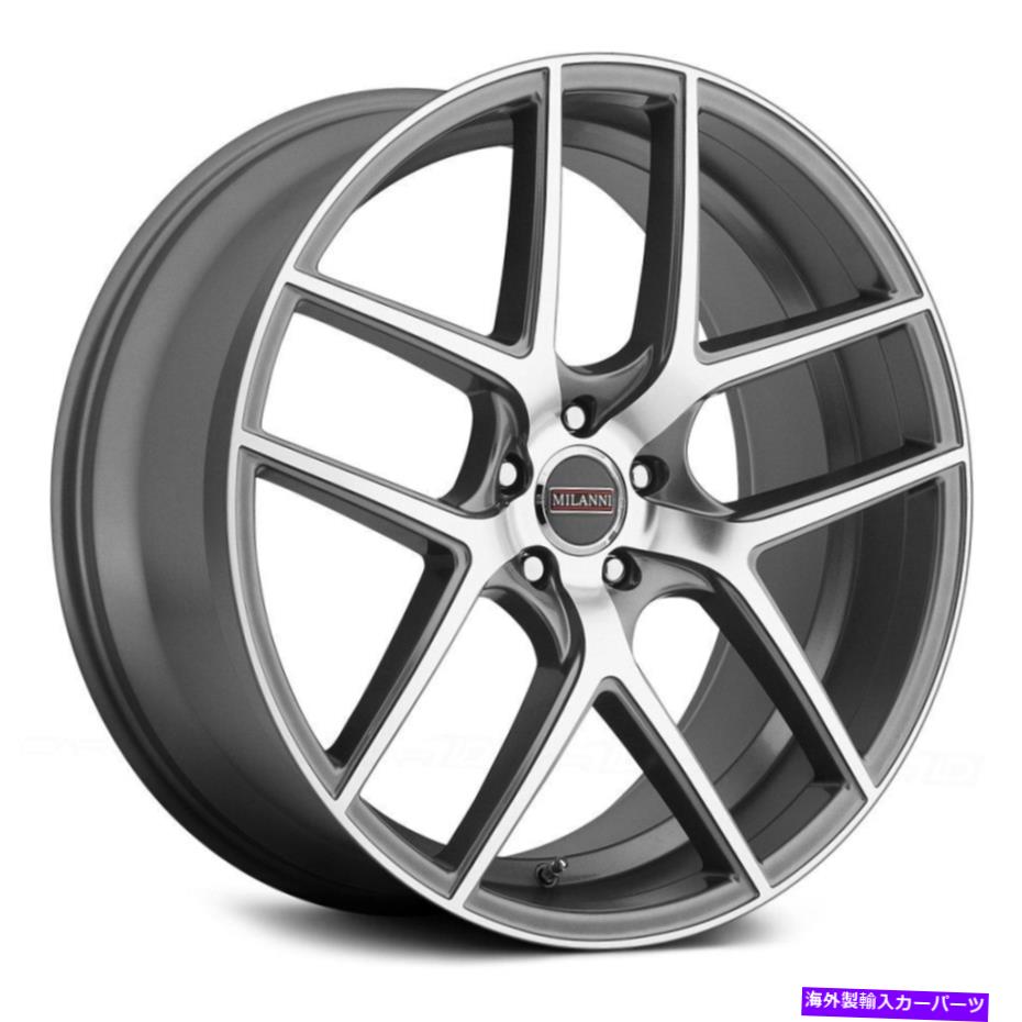 ホイール　4本セット Milanni 9052 Tycoonホイール20x10.5（42、5x114.3、73.1）4のグラファイトリムセット Milanni 9052 TYCOON Wheels 20x10.5 (42, 5x114.3, 73.1) Graphite Rims Set of 4