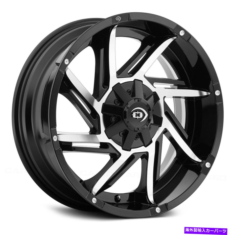 ホイール　4本セット Vision 422 Prowler Wheels 18x9（-12、8x170、125.2）4のブラックリムセット Vision 422 PROWLER Wheels 18x9 (-12, 8x170, 125.2) Black Rims Set of 4