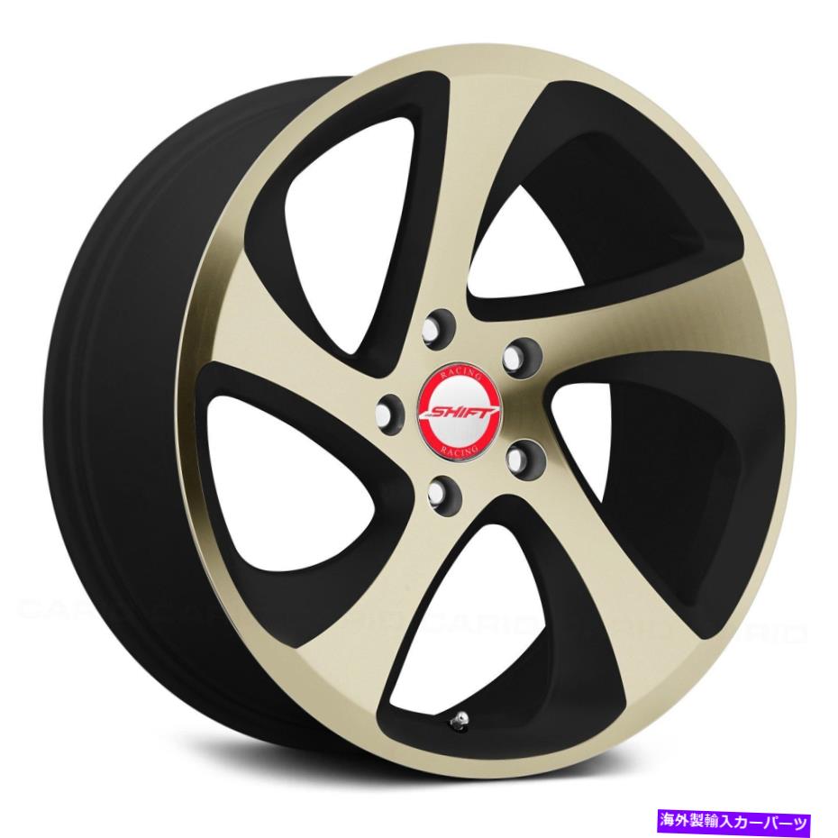 ホイール　4本セット シフトストラットホイール18x8.5（35、5x114.3、73.1）4のブラックリムセット Shi..