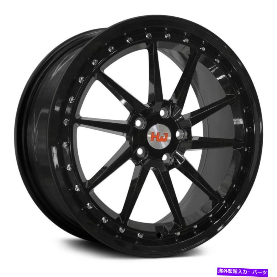 ホイール　4本セット hemi hm4ホイール18x8（35、5x100、73.1）4のブラックリムセット Hemi HM4 Wheels 18x8 (35, 5x100, 73.1) Black Rims Set of 4