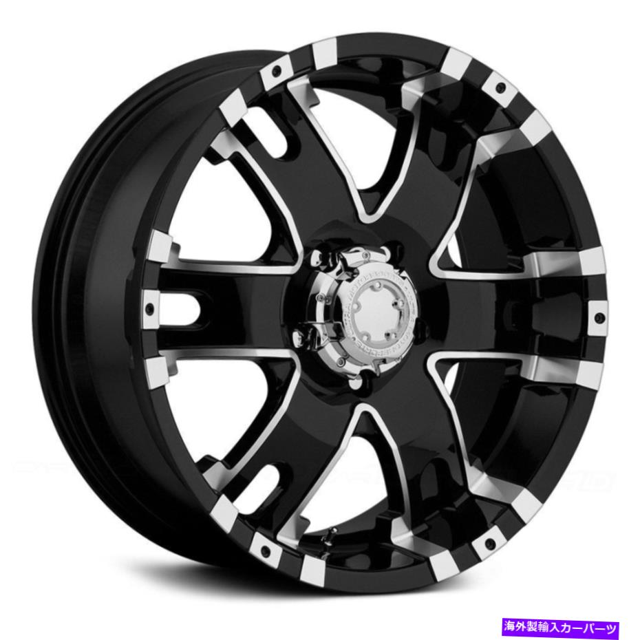 ホイール　4本セット Ultra 202bバロンホイール17x9（12、5x127、78）4のブラックリムセット Ultra 202B BARON Wheels 17x9 (12, 5x127, 78) Black Rims Set of 4