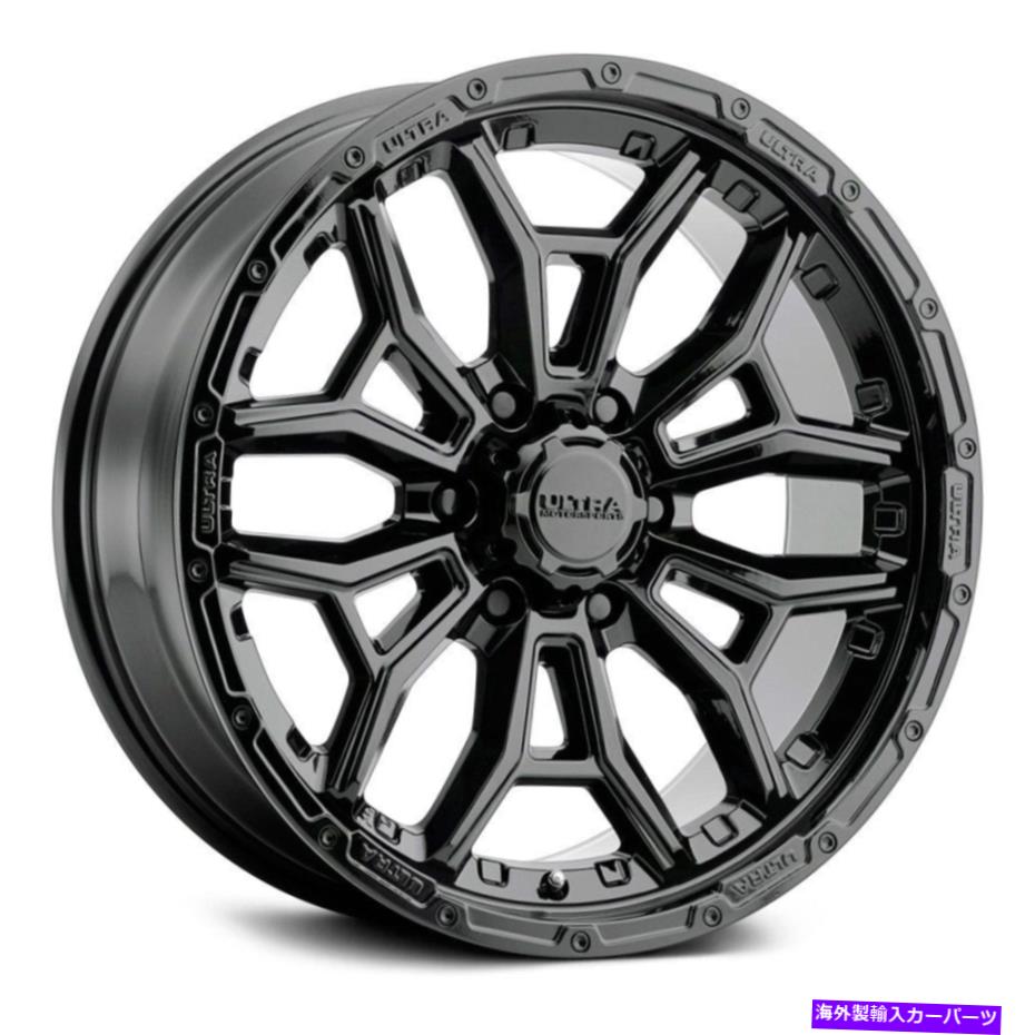 ホイール　4本セット Ultra 126bk Warmonger 6ホイール17x9（18、6x135、87）4のブラックリムセット Ultra 126BK WARMONGER 6 Wheels 17x9 (18, 6x135, 87) Black Rims Set of 4