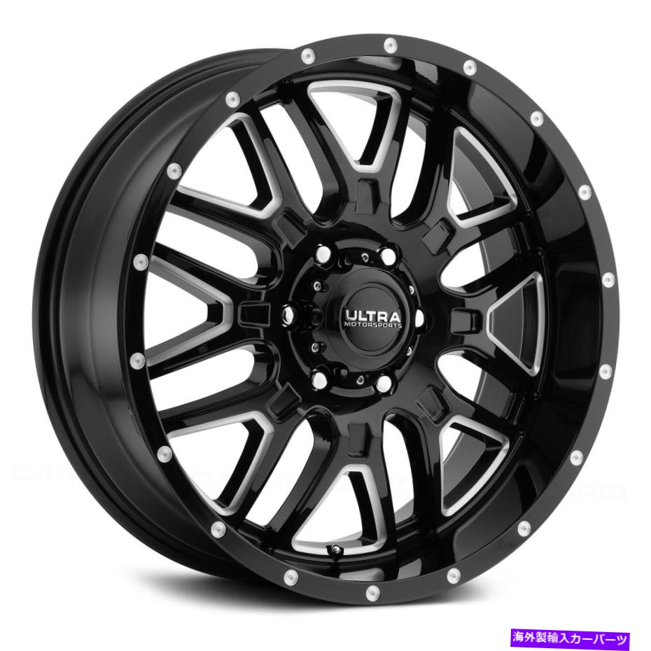 ホイール　4本セット ウルトラ203bmハンターホイール18x9（-12、5x127、78）4のブラックリムセット Ultra 203BM HUNTER Wheels 18x9 (-12, 5x127, 78) Black Rims Set of 4