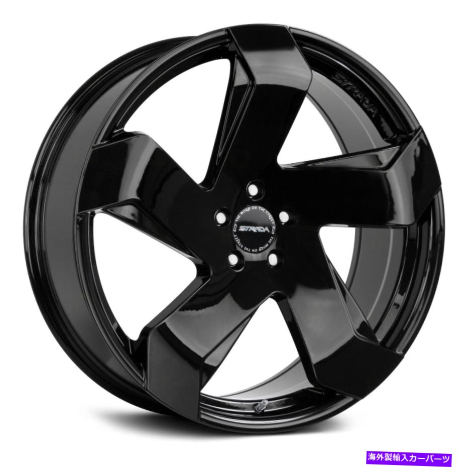 ホイール　4本セット Strada Coltelloホイール22x9（35、5x112、72.6）4のブラックリムセット Strada COLTELLO Wheels 22x9 (35, 5x112, 72.6) Black Rims Set of 4