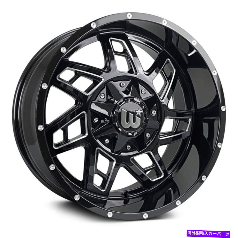 ホイール　4本セット 西コルトホイール20x10（-24、5x127、71.5）4のブラックリムセット Western Colt Wheels 20x10 (-24, 5x127, 71.5) Black Rims Set of 4