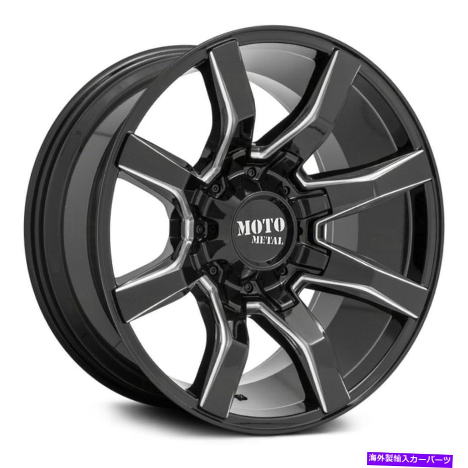 ホイール　4本セット Moto Metal Mo804 Spider Wheels20x10（-18、8x165.1、125.1）4のブラックリムセット Moto Metal MO804 SPIDER Wheels 20x10 (-18, 8x165.1, 125.1) Black Rims Set of 4