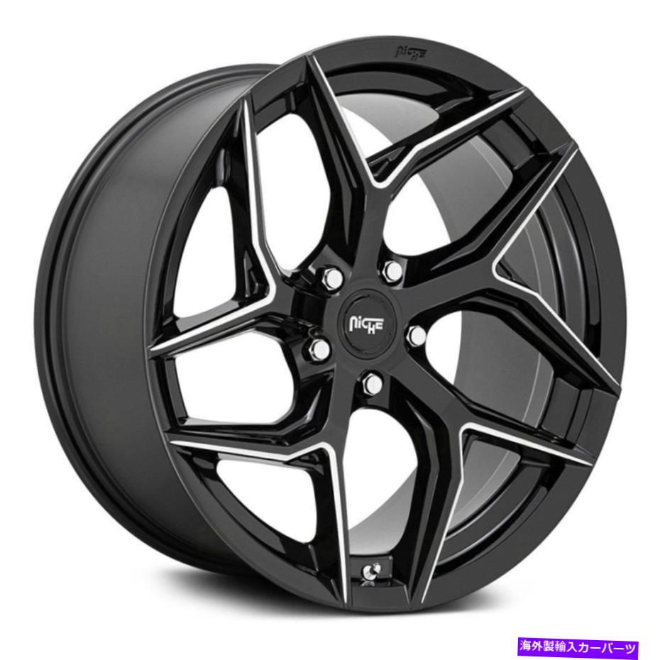 ホイール　4本セット ニッチM266ねじれホイール20x10.5（35、5x120.65、72.56）4のブラックリムセット Niche M266 TORSION Wheels 20x10.5 (35, 5x120.65, 72.56) Black Rims Set of 4