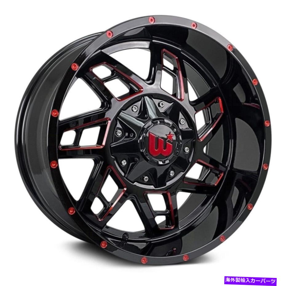 ホイール　4本セット 西コルトホイール22x12（-44、6x139.7、110）4のブラックリムセット Western Colt Wheels 22x12 (-44, 6x139.7, 110) Black Rims Set of 4