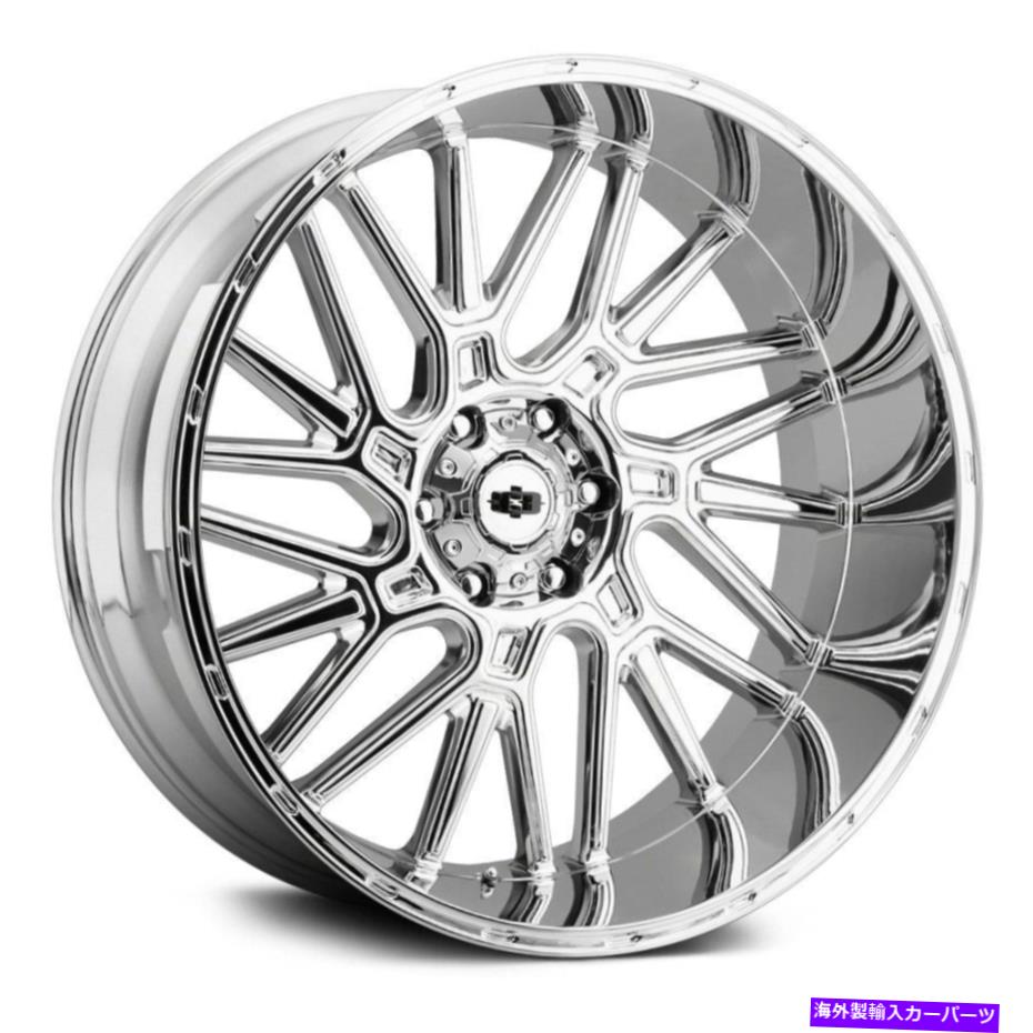 ホイール　4本セット Vision 404 Brawl Wheels 22x12（-51、5x139.7、108）4のChrome Rimsセット Vision 404 BRAWL Wheels 22x12 (-51, 5x139.7, 108) Chrome Rims Set of 4