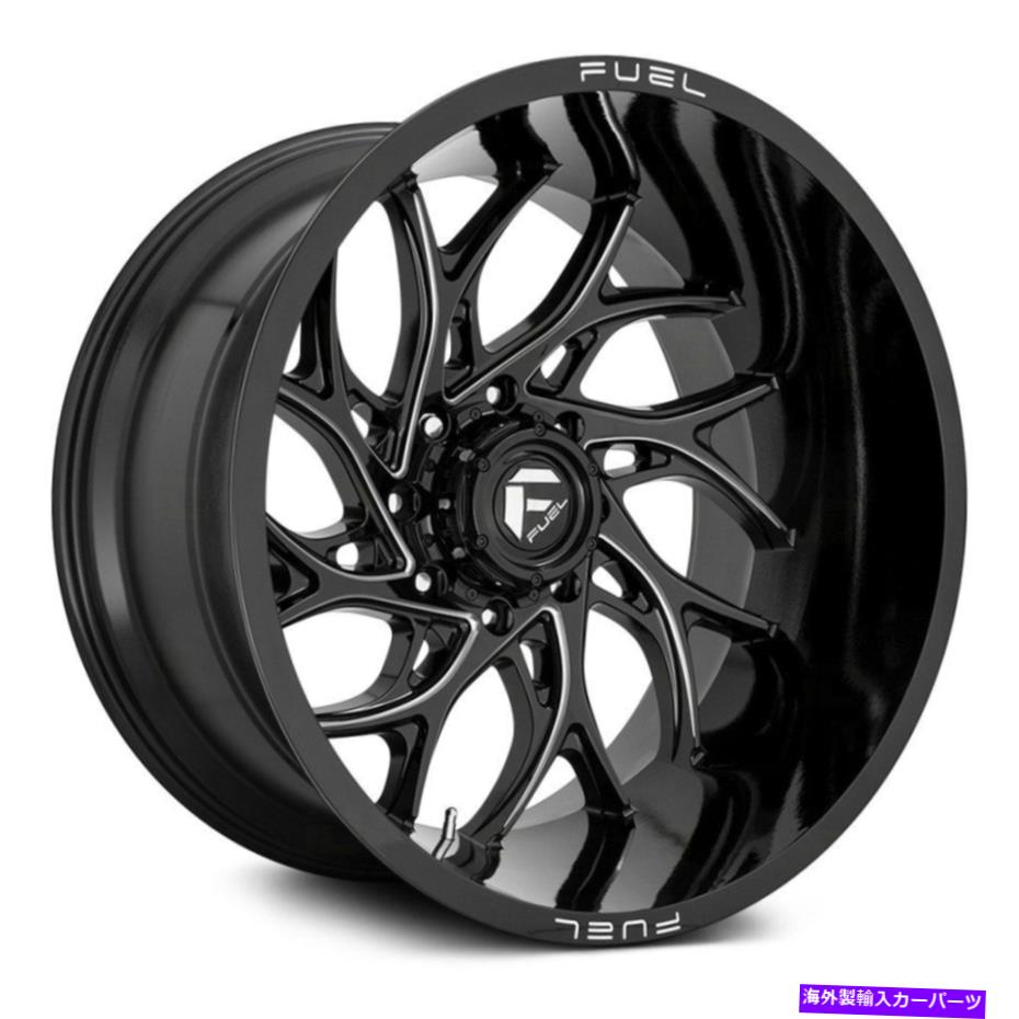 ホイール　4本セット 燃料D741ランナー1PCホイール20x10（-18、5x139.7、78.1）4のブラックリムセット Fuel D741 RUNNER 1PC Wheels 20x10 (-18, 5x139.7, 78.1) Black Rims Set of 4(2)