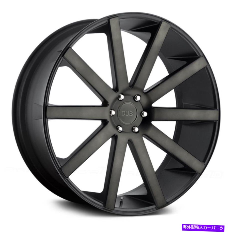 ホイール　4本セット ダブS121ショットカラホイール22x9.5（20、6x139.7、106.1）4のブラックリムセット Dub S121 SHOT CALLA Wheels 22x9.5 (20, 6x139.7, 106.1) Black Rims Set of 4