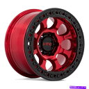 ホイール 4本セット KMC KM237 RIOT BEADLOCKホイール17x9(-38、6x139.7、108)4の赤いリムセット KMC KM237 RIOT BEADLOCK Wheels 17x9 (-38, 6x139.7, 108) Red Rims Set of 4(2)