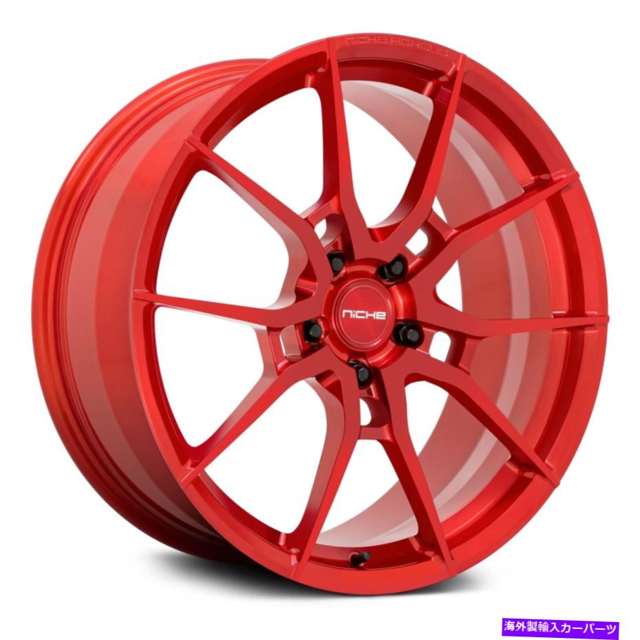ホイール　4本セット Niche T113 Kanan Forged Monoblock Wheels20x9（40、5x120.65）4の赤いリムセット Niche T113 KANAN FORGED MONOBLOCK Wheels 20x9 (40, 5x120.65) Red Rims Set of 4