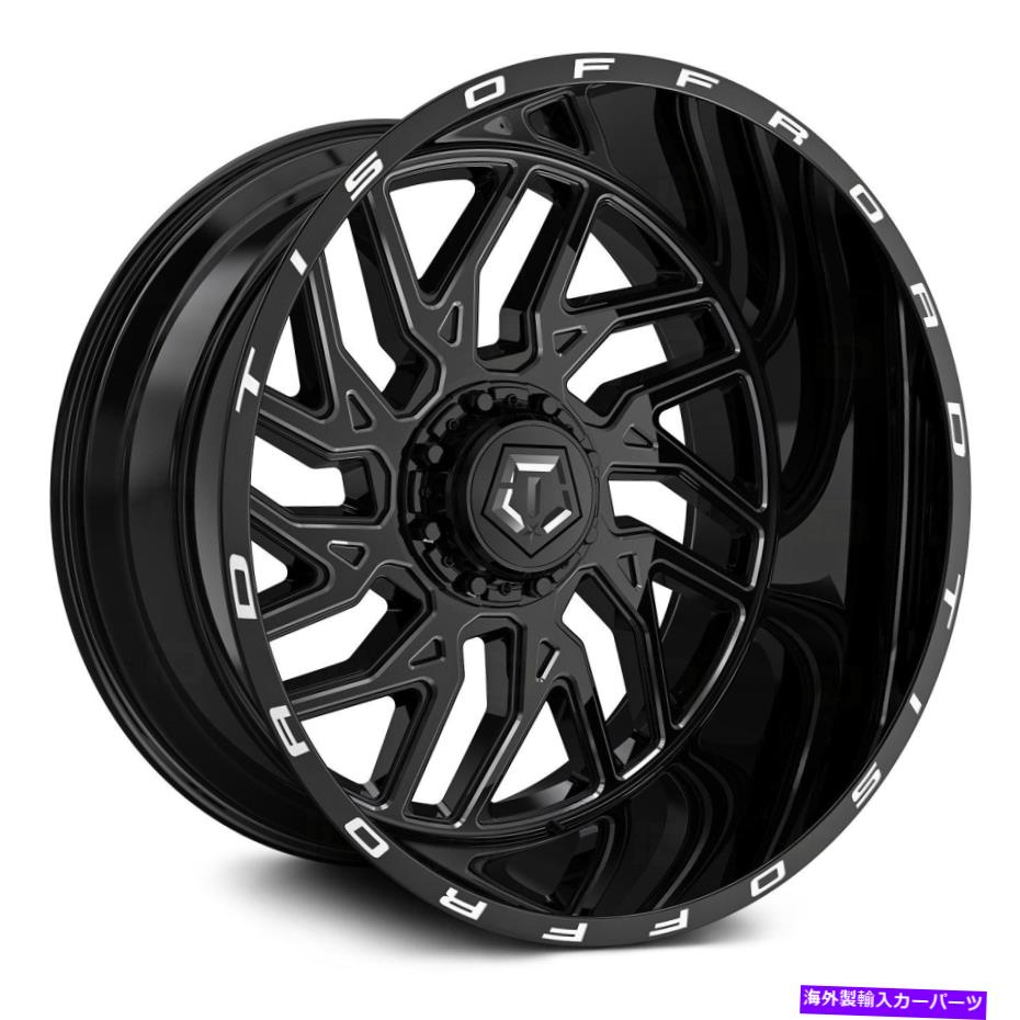 ホイール　4本セット 覆われたラグホイール22x14（-76、5x139.7、78）4のブラックリムセットを備えたTis 544bm TIS 544BM with COVERED LUGS Wheels 22x14 (-76, 5x139.7, 78) Black Rims Set of 4