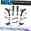 サスペンション TRQ 12PCステアリングサスペンションキットタイロッド制御アームエンドリンクロードされたストラット TRQ 12pc Steering Su...
