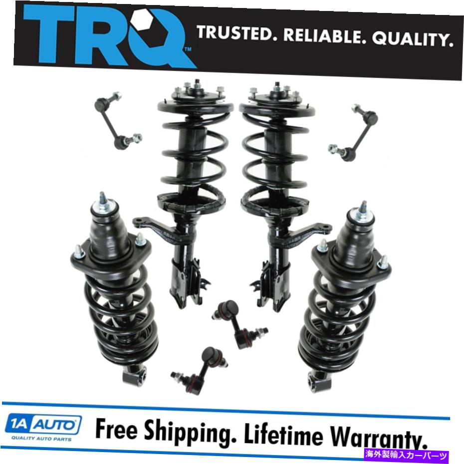 サスペンション TRQ 8ピースキットショックストラット＆コイルスプリングスウェイバーエンドリンクLH RH for 02-06 CR-V TRQ 8 Piece Kit Shock Strut & Coil Spring Sway Bar End Link LH RH for 02-06 CR-V