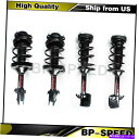 サスペンション Subaru Impreza 04-07 4xフロントリア完全なストラットコイルスプリングに適合する Fits Subaru Impreza 04-07 4X Front Rear Complete Struts Coil Spring(2)