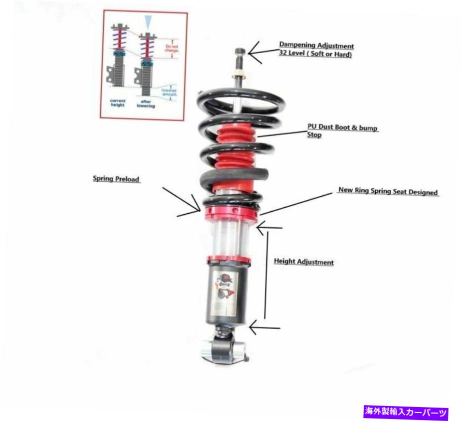 サスペンション Subaru WRX GC8 1993-2000サスペンションのプラチナ調整可能なコイルオーバー-Inc STI PLATINUM ADJUSTABLE COILOVER for SUBARU WRX GC8 1993-2000 SUSPENSION - inc STI