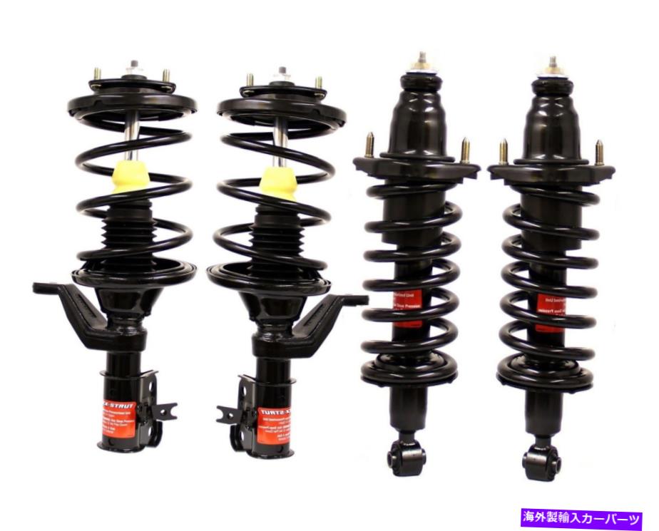 サスペンション ショックビルスタインアブソーバーリア24-166980 Monroe Quick-Strut Front and Rear Strut Coil Spring Kit For Honda Civic Sedan