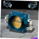 Throttle Body 80mmユニバーサルCNC機械加工鋳造アルミニウム空気吸気エンジンスロットルボディブルー 80MM UNIVERSAL CNC MA...
