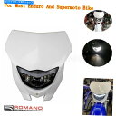Headlight ヤマハ川崎ホンダCRF450Rバイクのユニバーサルオートバイホワイトマスクヘッドライト Universal Motorcycle White Mask Headlight For Yamaha Kawasaki Honda CRF450R Bike