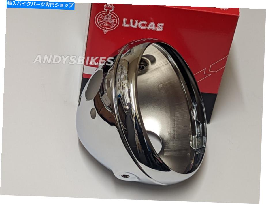 Headlight 本物のルーカス7 クロムヘッドライトボウル＆リム-TriumphT100T120＆BSA A50 A65 Genuine Lucas 7 Chrome Headlight Bowl Rim - Triumph T100 T120 BSA A50 A65