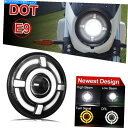 Headlight ブラック5-3/4 5.75 LEDヘッドライトHI-LO HALOリングターンシグナルモーターサイクルヘッドランプ Black 5-3/4...
