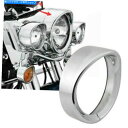 Headlight ハーレーデビッドソンファットボーイefi flstfのクロム7インチヘッドライトランプトリムリングバイザー Chrome 7inch hea...
