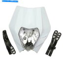 Headlight スズキDR200SE DR250SE RM250用の白いオートバイヘッドライトフロントライトランプ White Motorcycle Hea...