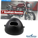 Headlight マットブラックヘッドライトハウジング7インチヘッドランプバケツXLボバークルーザー用 Matte Black Headlight Housi...