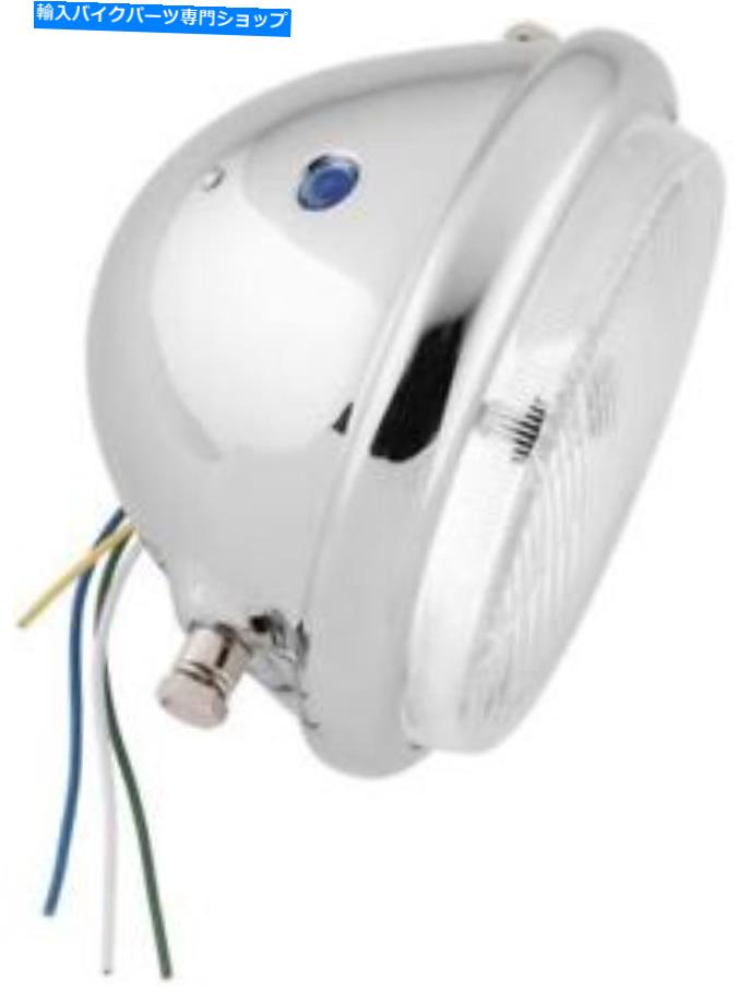 Headlight ハイビーム付きバイカーの選択サイドマウントヘッドライト5.75 "パターンクロム Biker's Cho..