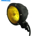 Headlight ハーレーチョッパーボバーカフェレーサーのためのオートバイの黄色のヘッドライトhi/loビームフォグ Motorcycle Yellow He...
