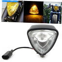 Headlight 12Vトライアングルオートバイハーレーチョッパーボバーカスタム用クリアヘッドライトランプ 12V Triangle Motorcycle C...