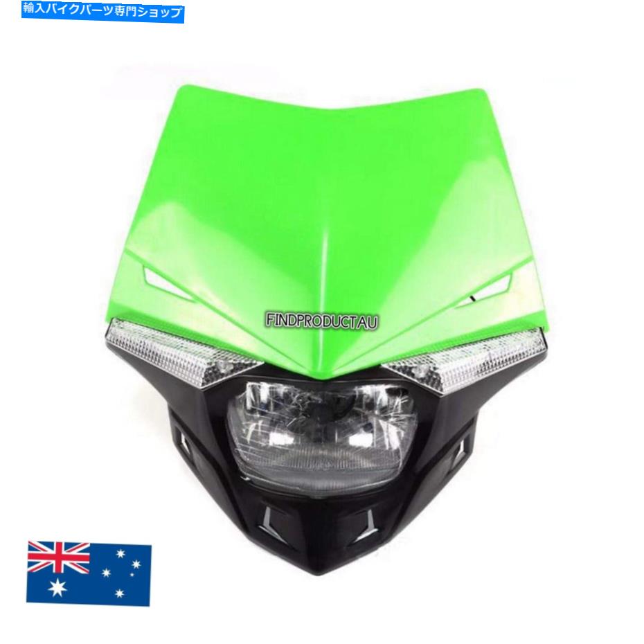 Headlight 12VグリーンユニバーサルオートバイMXヘッドライトLEDライトダートピットバイクプロATVクアッド 12V Green Universal Motorcycle MX Headlight Led Light Dirt Pit Bike pro ATV QUAD