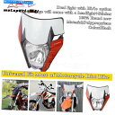 Headlight 300 exc-f 450 690 smc r enduroのユニバーサルブラックヘッドライトヘッドランプフェアリング Universal ...