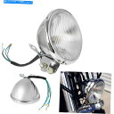 Headlight クロムオートバイ高ビームヘッドライトヘッドランプハーレーホンダ用クリアレンズ Chrome Motorcycle High Low Beam Headlight Head Lamp Clear Lens For Harley Honda(2)