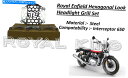 Headlight ロイヤルエンフィールドインターセプター650スチール六角形ヘッドライトグリルセット Royal Enfield Interceptor 650 Steel Hexagonal Headlight Grill Set(2)