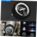 Headlight 6.5 ''ユニバーサルオートバイブラックLED HARLE BOBBER XL1200にフィットする 6.5'' Universal Mo...