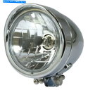 Headlight 自転車クロム4 1/2 "弾丸ボトムスタッドマウントラウンドシングルハロゲンヘッドライトH4 BikeIt Chrome 4 1/2" Bullet Bottom Stud Mount Round Single Halogen Headlight H4