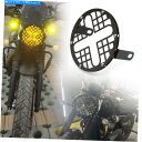 Headlight カスタムユニバーサルバイクヘッドライトランプメッシュグリルカバーマスクツーリング Custom Universal Retro Motorcycle Headlight Lamp Mesh Grille Cover Mask Touring