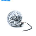 Headlight ハーレーホンダのためのクロムスカルラウンドヘッドライトボトムマウントカワサキユニバーサル Chrome Skull Round Headli...