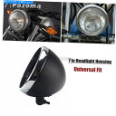 Headlight ハーレーソフトアイルダイナのヘッドランプバケツのマットブラックヘッドライトハウジング7 Matte Black Headlight Housing 7 in Headlamp Bulb Bucket For Harley Softail Dyna(2)