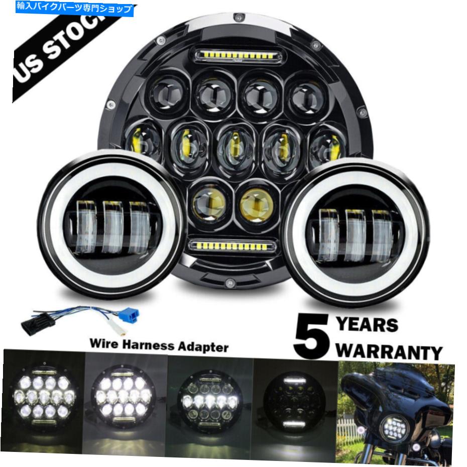 Headlight ハーレーに適合しますブラック7 