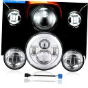 Headlight 7インチLEDヘッドライトHI/LO + 2PCS 4.5インチフォグパスパスライトハーレーバイク 7 Inch LED Headlight...