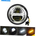 Headlight 5 3/4インチLEDスポーツスターダイナFXDFソフトアイルクロムに適しているヘッドライトDRLフィット 5 3/4 inch Led R...