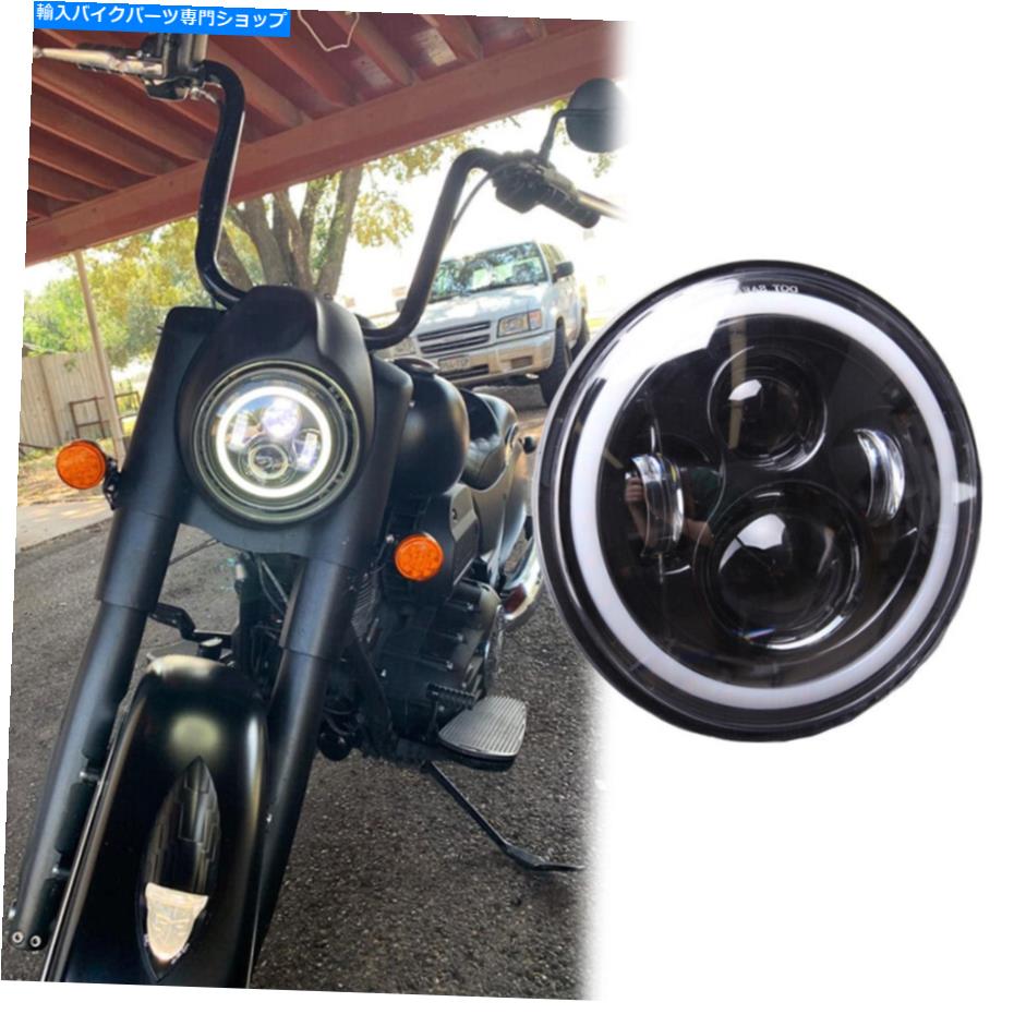 Headlight 7 '' LEDヘッドライトランプDRLターンシグナルインディアンダークホースチーフテンリミテッ..
